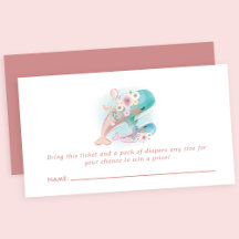 Floral Watercolor Whales Chá de fraldas Raffle