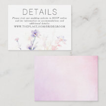 Floral Wedding Details Small Enclosure Card