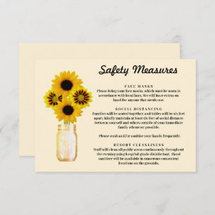 Cartão De Informações Flores Amarelas Mason Jar Safety Measures