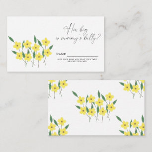 Cartão De Informações Flores Amarelas Quão grande é o jogo da barriga de