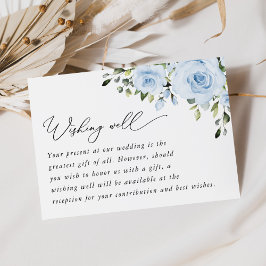 Cartão De Informações Flores Azuis Empoeiradas, Verdura, Poço de Desejos