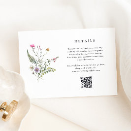 Cartão De Informações Flores Botânicas | Detalhes da Casação Código QR