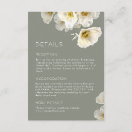 Cartão De Informações Flores Brancas Delicadas Amarelas Casamento