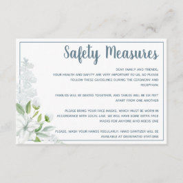 Cartão De Informações Flores brancas românticas medidas de segurança cas