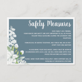 Cartão De Informações Flores brancas românticas medidas de segurança cas