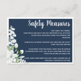 Cartão De Informações Flores brancas românticas medidas de segurança cas