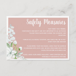 Cartão De Informações Flores brancas românticas medidas de segurança cas