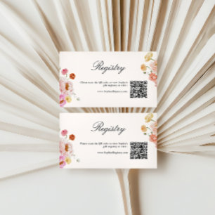 Cartão De Informações Flores Coloridas de Mola QR Code Gift Registry
