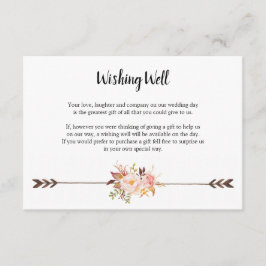 Cartão De Informações Flores de Aquarela Boêmia Desejando Bem Casamento