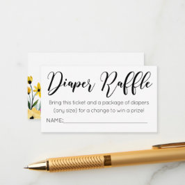 Cartão De Informações Flores de Aquarela Fralda Bilhete de Raffle