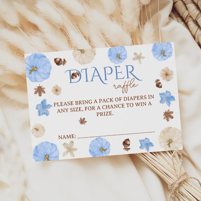 Cartão De Informações Flores de Bombeiros Azuis Fralda Raffle Chá de fra (Criador carregado)