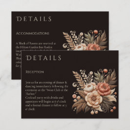Cartão De Informações Flores de Casamento Country Western