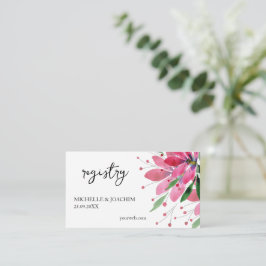 Cartão De Informações Flores de Lótus Rústicas Arte Aquarela