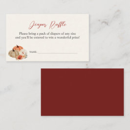 Cartão De Informações Flores de Outono Fralda Raffle