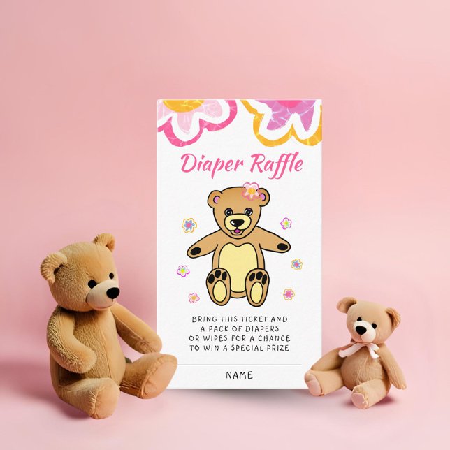 Cartão De Informações Flores de Urso de Teddy Fralda Raffle (Criador carregado)