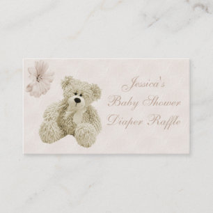 Cartão De Informações Flores de Urso de Teddy Fralda Raffle