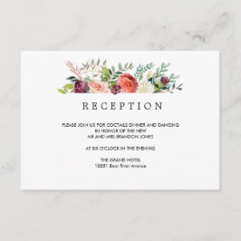 Cartão De Informações Flores do Campo de Verão  Enorme Recepção de NOIVA