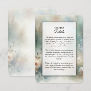 Cartão De Informações Flores Elegantes numa Recepção de Casamento no Rei