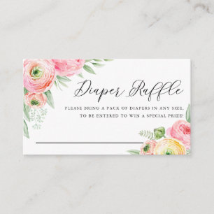 Cartão De Informações Flores Ranunculus, Cor-de-Água, Rosa, Fralda Raffl