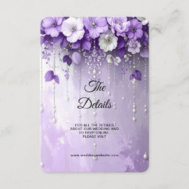 Cartão De Informações Flores Roxas Detalhe Enclosure