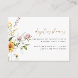 Cartão De Informações Flores Selvagens Chá Bebê