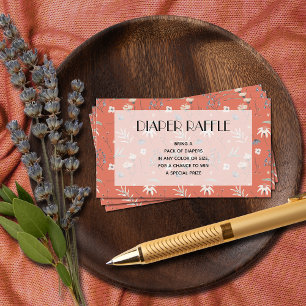 Cartão De Informações Flores selvagens Terracotta Fralda Raffle
