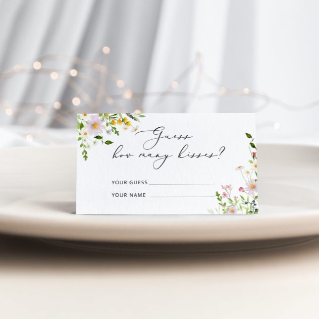 Cartão De Informações Flores silvestres adivinhe quantos beijos jogo da  (Criador carregado)