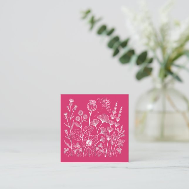 Cartão De Informações Flores Silvestres Botânicas (Em pé/Frente)