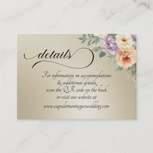 Cartão De Informações Flores Silvestres da Primavera, Código QR - Trigo (Frente)