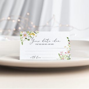 Cartão De Informações Flores silvestres minimalistas Ideias noturnas. Da