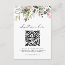 Flores Simples Folhas de Eucalipto Código QR Casam