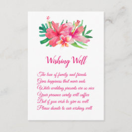 Cartão De Informações Flores Tropicais Hibiscus Casando Desejando Bem