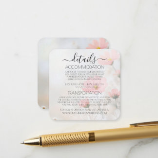 Cartão De Informações Flores Vermelhas Macias Personalizadas para Detalh