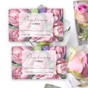 Cartão De Informações Flores vintage, adivinhe quantas ROLHAS jogo de no