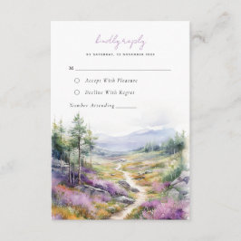Cartão De Informações Flores violetas românticas, floresta Casada, Cartã