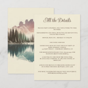 Cartão De Informações Floresta de Aquarela