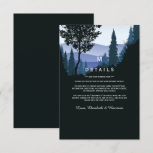 Cartão De Informações Floresta de Madeira Azul, Detalhe de Casamento Rus