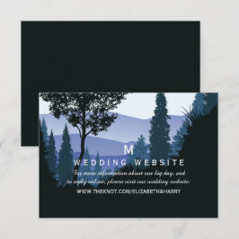 Cartão De Informações Floresta de Madeira Azul, Site de Casamento Russo