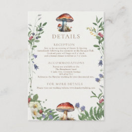 Cartão De Informações Floresta Elegante | Detalhes do Casamento na Flore