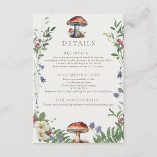 Cartão De Informações Floresta Elegante Detalhes do Casamento na Flore