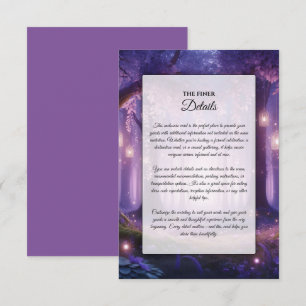 Cartão De Informações Floresta Encantada de Violeta à Meia-Noite