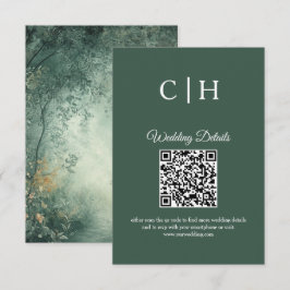 Cartão De Informações Floresta Encantadora Código QR Enclosure de Casame