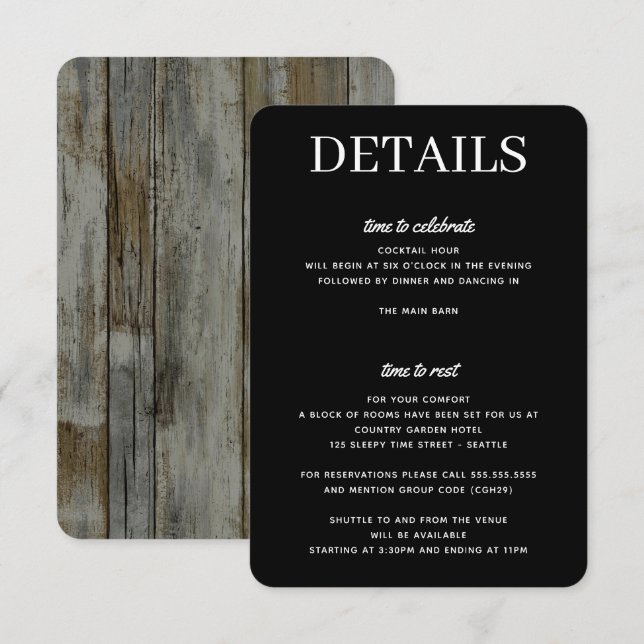 Cartão De Informações Floresta Negra Russa (Frente/Verso)