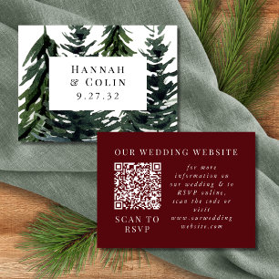 Cartão De Informações Floresta russa Tartan Xadrez Vermelha Preta Verde 