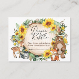 Cartão De Informações Floresta Sunflower Woodland Animais Fralda Raffle