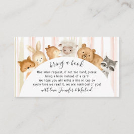 Cartão De Informações Florestas Familiares De Aquarela Animais Trazem Li