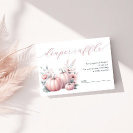 Cartão De Informações Fofo de Fralda de abóbora rosa