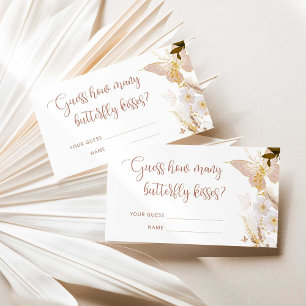 Cartão De Informações Folha de ouro boho adivinha quantos beijos de borb