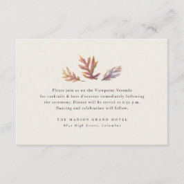 Cartão De Informações Folha de outono simples recepção