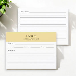 Cartão De Informações Folha de receitas moderna Simples elegante